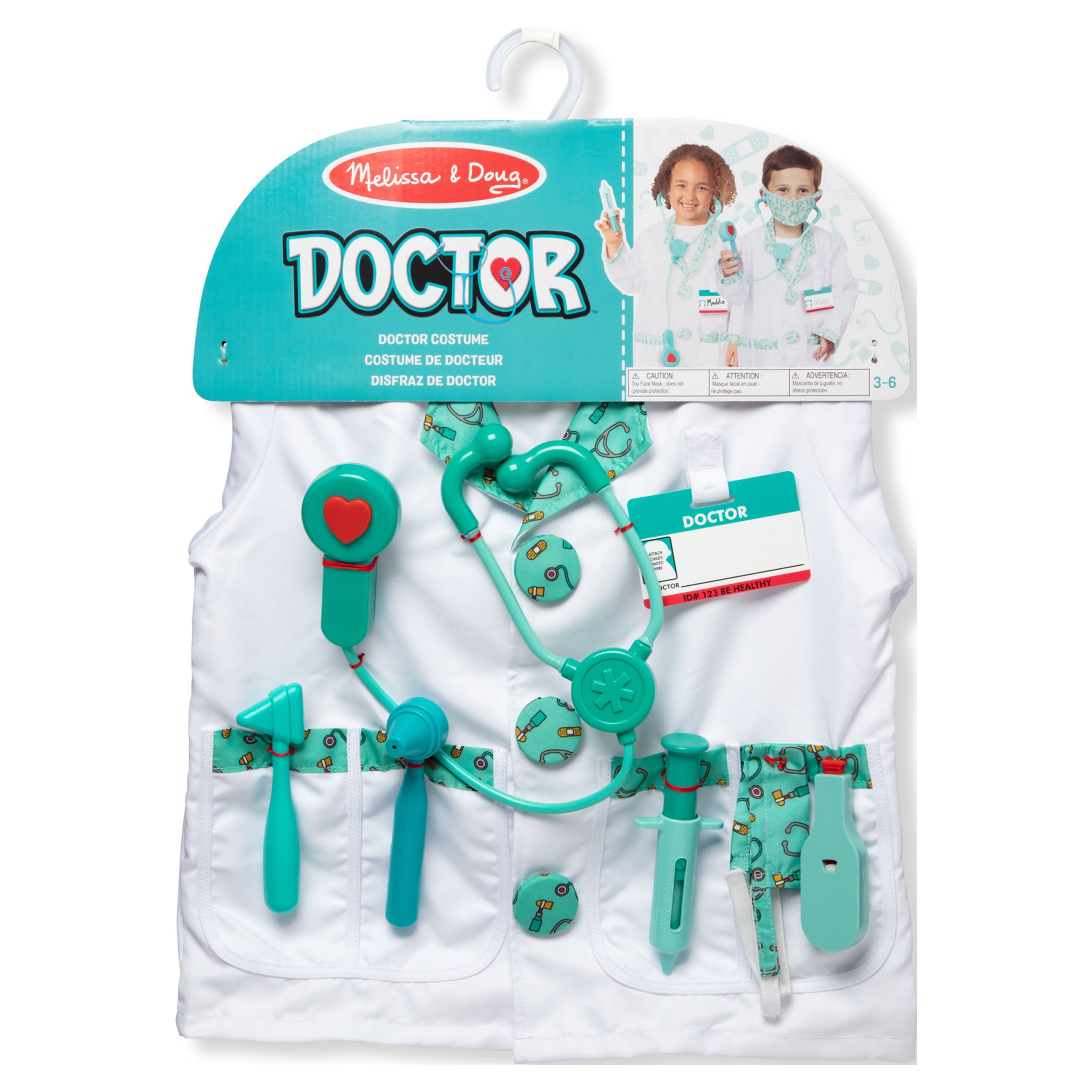  Melissa & Doug Doctor Role Play Dress-Up Set (7 pcs) - Pretend  Play Costume And Kit With Stethoscope For Kids : Toys & Games