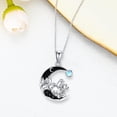 thumbnail image 4 of Dorunmo Mama Bear with 5 Cub Necklace 925 Sterling Silver Black Crescent Moon Pendant Polar Bear Mom Necklace from Daughter Son Mother's Day Jewelry Gifts for Women, 4 of 6