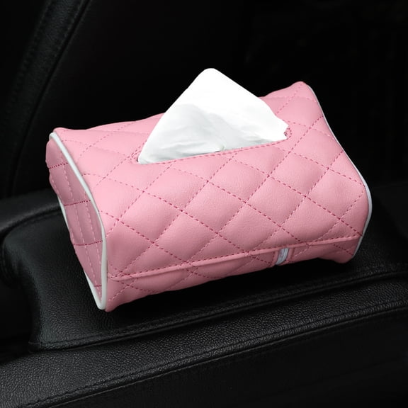 Milisten Pink Car Tissue Box with Clip for Visor and Backseat Easy Installation and Stylish Design