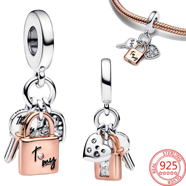 2023 nuevo 925 Plata de Ley luciérnaga mariquita roja colgante colgante pluma azul encanto ajuste Original Pandora pulsera mujer joyería Dengxun unisex