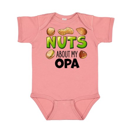

Inktastic Nuts About My Opa Peanut Almond Pistachio Gift Baby Boy or Baby Girl Bodysuit