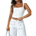 thumbnail image 2 of Fortune Women Vest Sleeveless Straps Crop Top Basic Slim Cami Tank Top, 2 of 7