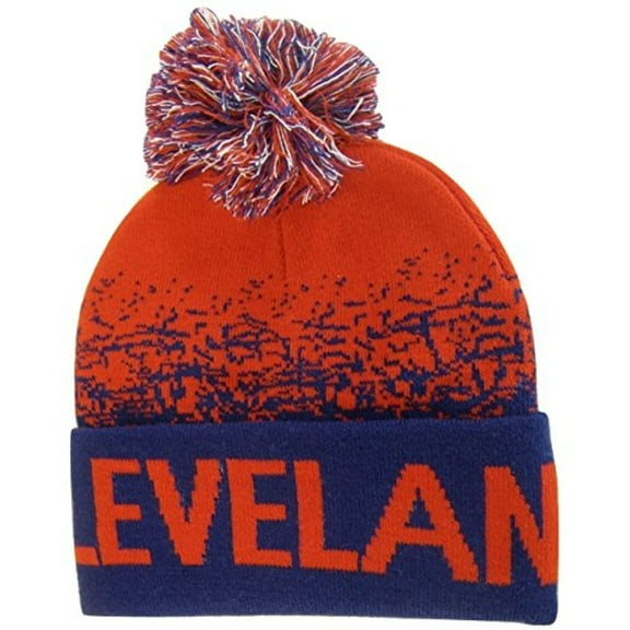 Cleveland Men's Digital Fade Soft Fabric Winter Knit Hats (Red/Navy)
