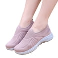 thumbnail image 2 of longantii Women's Orthopedic Slip-On Sneakers: Breathable Mesh Knitted Walking Shoes with Arch Support, Non-Slip Sole Wide Width for Comfort Pink, 2 of 6