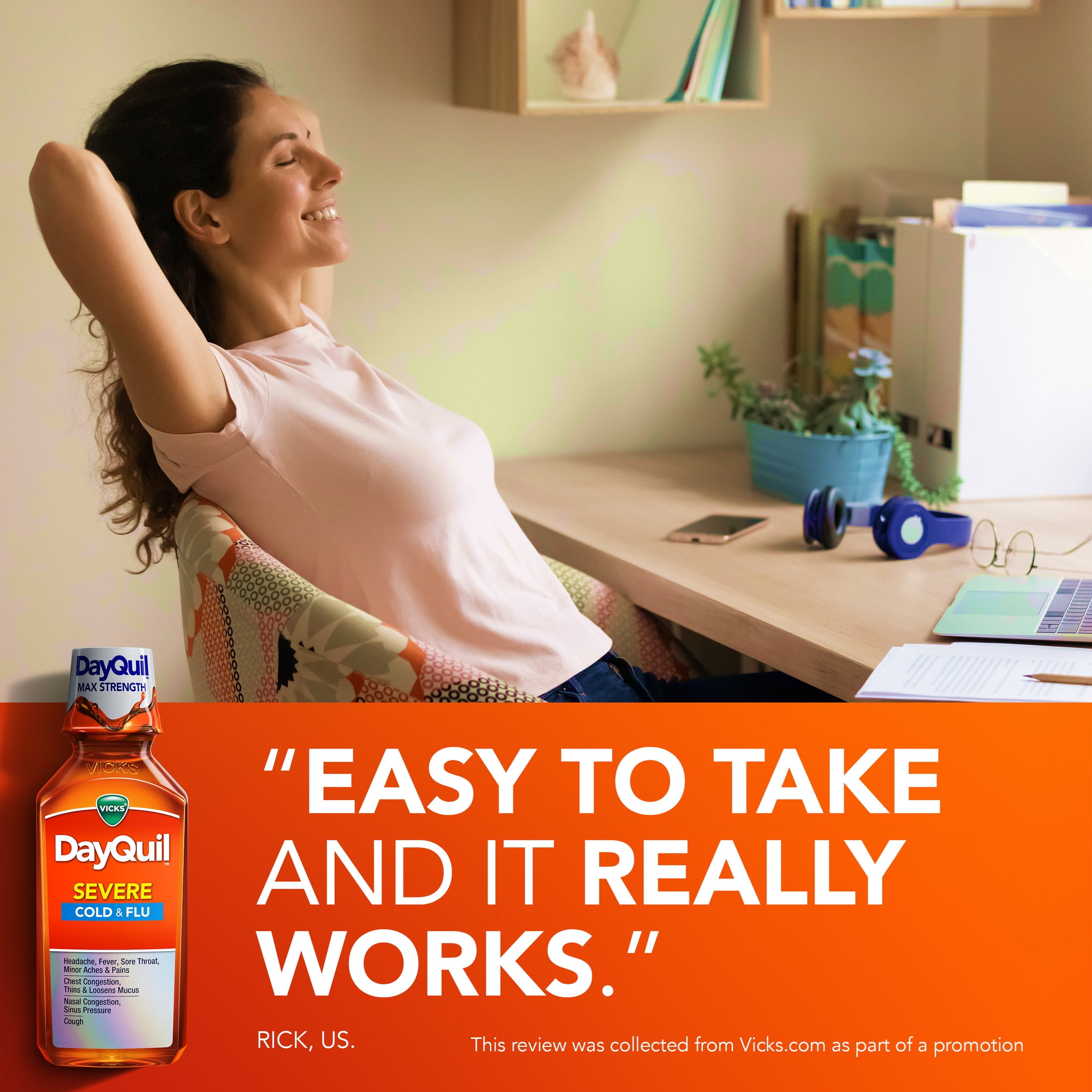 Vicks DayQuil SEVERE Cold & Flu Liquid, Cold and Flu Medicine for Adults, Citrus, 12 fl oz