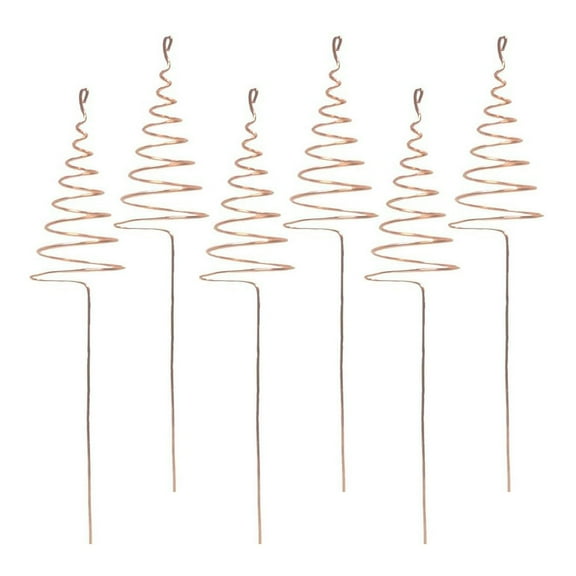 Hyasfey 3/6 Pcs Copper Wire Coil for Gardening Electroculture Copper Antennas Stakes Spiral Copper Coil Stakes for Indoor Outdoor Plants