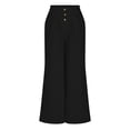 thumbnail image 5 of cocolona Womens Summer Casual Business Work Pants Elastic Waist Straight Wide Leg Pleated Pants with Pockets, 5 of 5