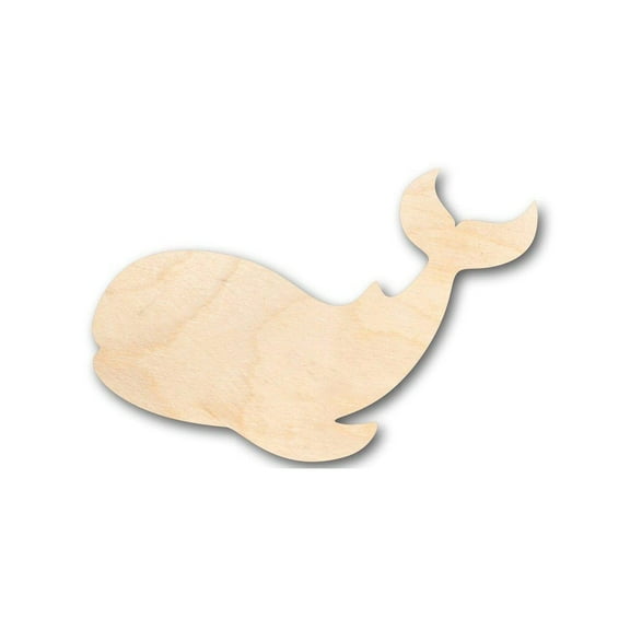 Unfinished Wood Whale Shape - Ocean - Nursery - Craft - up to 46" DIY 4" / 1/8"