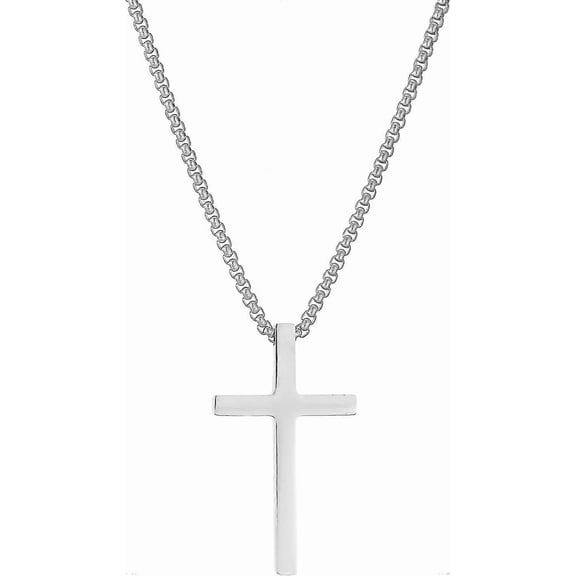 Gold/silver Cross Necklace Men's Chain With Cross Pendant Necklace Religious Jewellery For Men, Stainless Steel