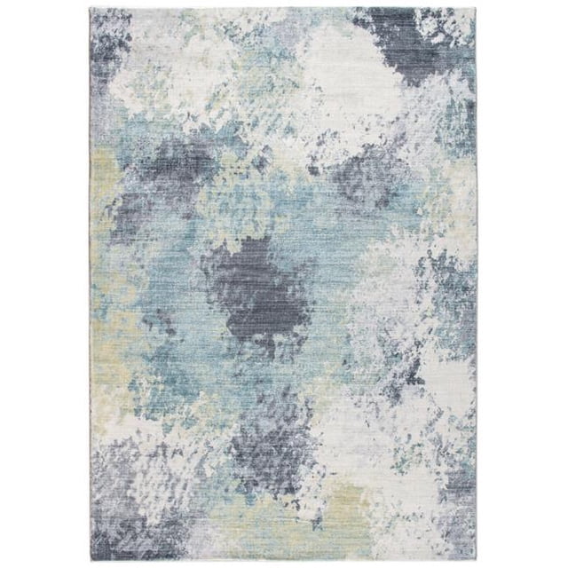 HomeRoots 475327 5 x 8 ft. Blue Yellow Abstract Sky Area Rug, Blue & Yellow