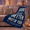 thumbnail image 6 of Navy Work Better You, Festive autumn celebration Scene, Warm Flannel Blanket for Living Room and Reading Nook with Detailed Artwork, Art Lovers autumn celebration Gift, Festive Home Decor, 6 of 9