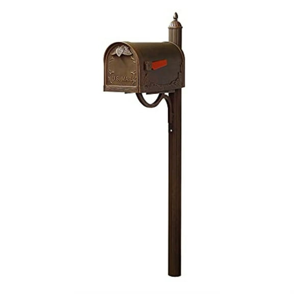 Floral Curbside Mailbox with Locking Insert and Richland Mailbox Post