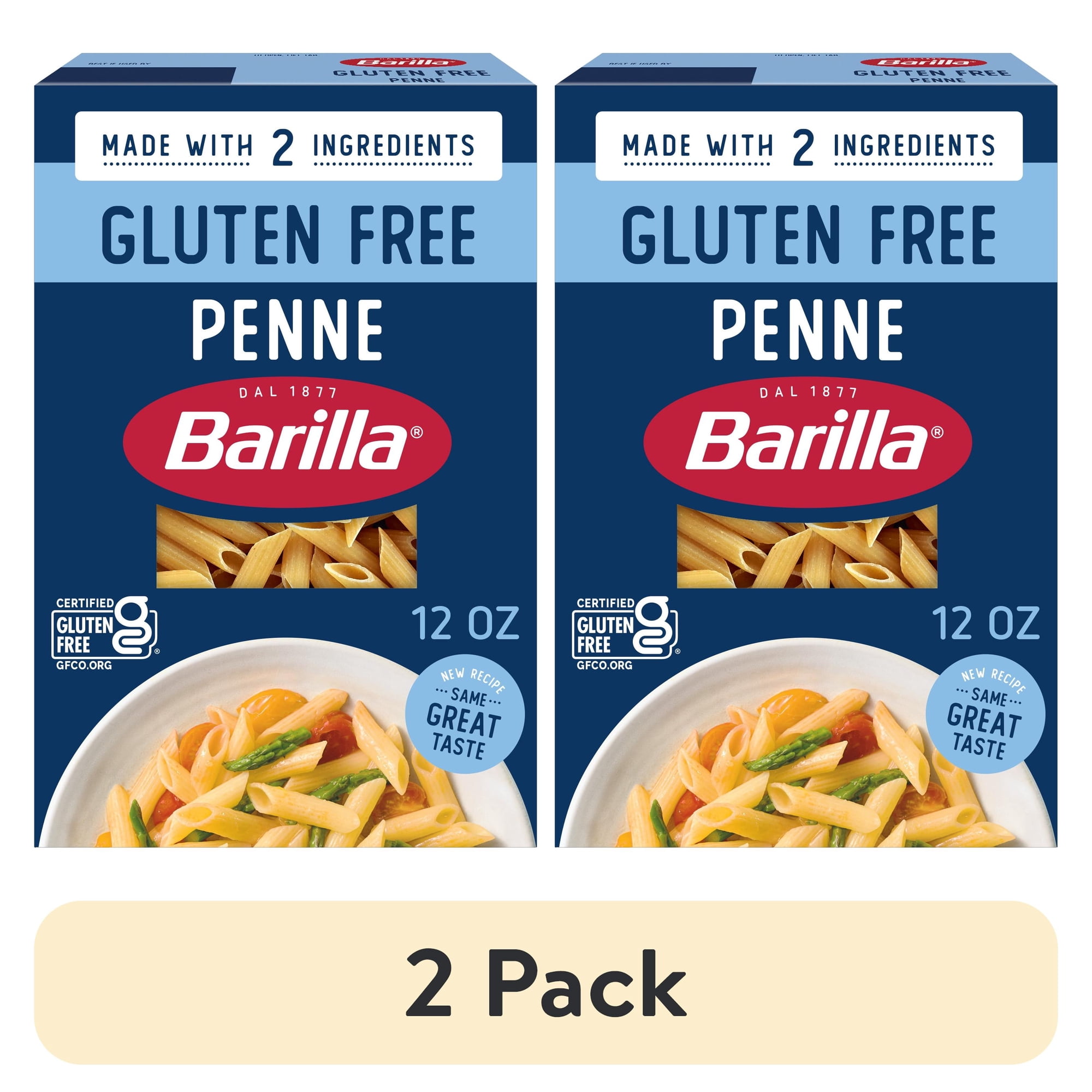 (2 pack) BARILLA Gluten-Free Penne Pasta Gluten-Free Pasta Made with 2 Ingredients 12oz.