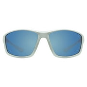 Piranha Eyewear Orion II White Sport Sunglasses with Blue Mirror Lens
