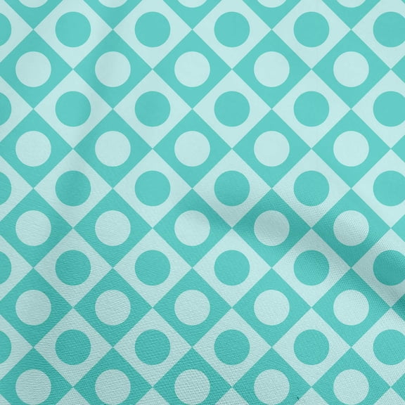 oneOone Viscose Chiffon Teal Blue Fabric Geometric Sewing Fabric By The Yard Printed Diy Clothing Sewing Supplies 42 Inch Wide