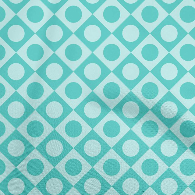 oneOone Rayon Teal Blue Fabric Geometric Craft Projects Decor Fabric Printed By The Yard 56 Inch Wide