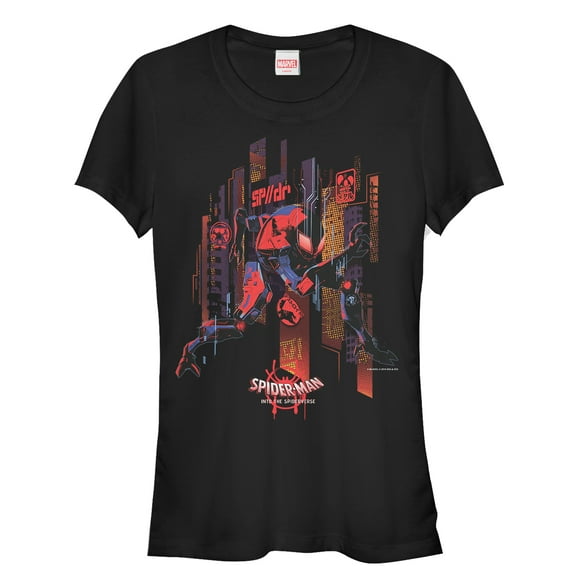 Junior's Marvel Spider-Man: Into the Spider-Verse Invisible  Graphic Tee Black 2X Large