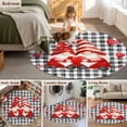 thumbnail image 5 of Round Area Rugs Collection 6 Ft, Valentine's Day Non-Slip Residential Carpet, Cute Gnomes Red Love Heart Vintage Plaid Indoor Crawling Mats Runner Rugs for Living Room/Dining Room/Bedroom, 5 of 8