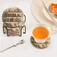 thumbnail image 3 of Yayeee 6 PCS Drink Coasters with Holder Set Woven Absorbent Round Tabletop Hot Pad, Shelf Plants, 3 of 7