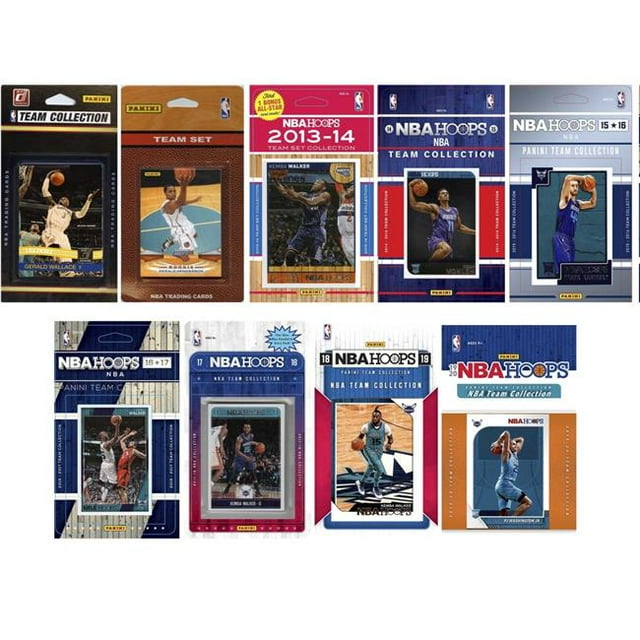 C&I Collectables HORNETS919TS NBA Charlotte Hornets 9 Different Licensed Trading Card Team Set