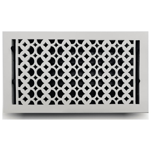 8'' x14'' VR100 Floor Vent Cover Register with Damper – Tudor Mushroom Design, Cast Aluminum Powder Coated, Decorative Repaintable Vent for Floors Walls Ceilings HVAC