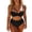 Black, variant on Womens Bikini Sets Women's Two Piece Swimwear Bikini Top with High Waist Bottoms Solid Color Tankini Spaghetti Strap Sleeveless Black L