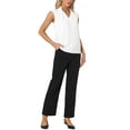 thumbnail image 2 of Allegra K Women's Casual Chiffon V Neck Cap Sleeve Elegant Office Work Blouse, 2 of 5