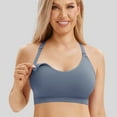 thumbnail image 2 of HBlife Seamless Nursing Sports Bra Support Yoga Maternity Bras Pregnancy Sleep Bralette,Greyblue, 2 of 5