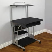 Mobile Computer Tower with Multiple Shelves and Pull-Out Keyboard Tray
