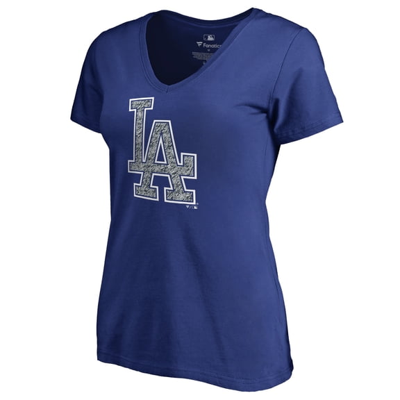 Women's Royal Los Angeles Dodgers Static Logo V-Neck T-Shirt
