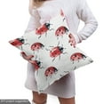 thumbnail image 4 of Ambesonne Watercolor Fabric by the Yard Upholstery, Lady Bug Insect, 2 Yards, Vermilion Black White, 4 of 4