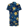 thumbnail image 3 of VBTAPA Men's 2 Piece Vacation Beach Outfits Floral Button Down Shirt and Shorts Matching Suit Set Summer Yoga Cruise Sets Blue L, 3 of 6