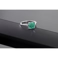 thumbnail image 4 of Gem Stone King 3.01 Ct Cushion Green Malachite with White Diamond 10K White Gold Ring (Size 8), 4 of 5