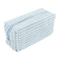 thumbnail image 1 of 1 Pc Bolsa de Maquillaje en Forma de Almohada para Mujeres para Vacaciones, Actividades al Aire Libre, Viajes, de Felpa Azul, 1 of 3