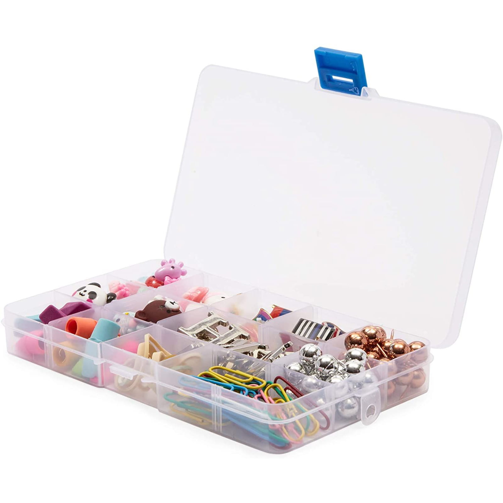 15 Compartments Plastic Box Case Jewelry Bead Storage Container Craft Organizer 
