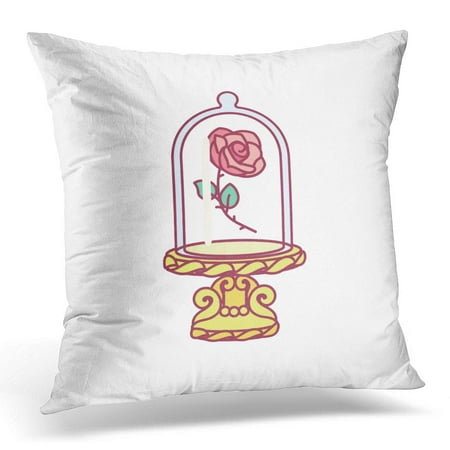 Red Floor Broom ECCOT Cute Blooming Rose Under Flask Glass Golden Stand Red Eternal Flower Royal Luxury Fairy Symbol Beauty Pillowcase Pillow Cover Cushion Case 18x18 inch ()