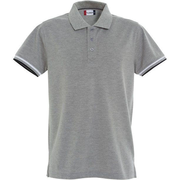 Clique - Polo Newton Detalle de Rayas para Hombre (Gris Jaspeado)