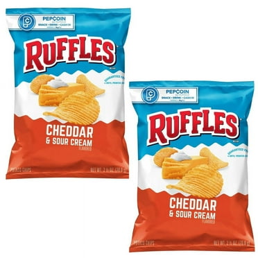 (2PACK) Ruffles Potato Chips Cheddar & Sour Cream Flavored Snack Chips