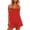 Red, variant on AhaOh Women's 2 Piece Pajama Set Sleeveless Square Neck Cami Top Ruffle Hem Shorts Soft Breathable Sleepwear Lightweight XL
