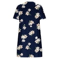 thumbnail image 3 of SMihono Robe d'Été Grande Taille pour Femmes 2023 Décontractée Unie Ample à Manches Courtes Robe Ample Robe à Imprimé Floral Robe à Imprimé Tournesol, 3 of 4