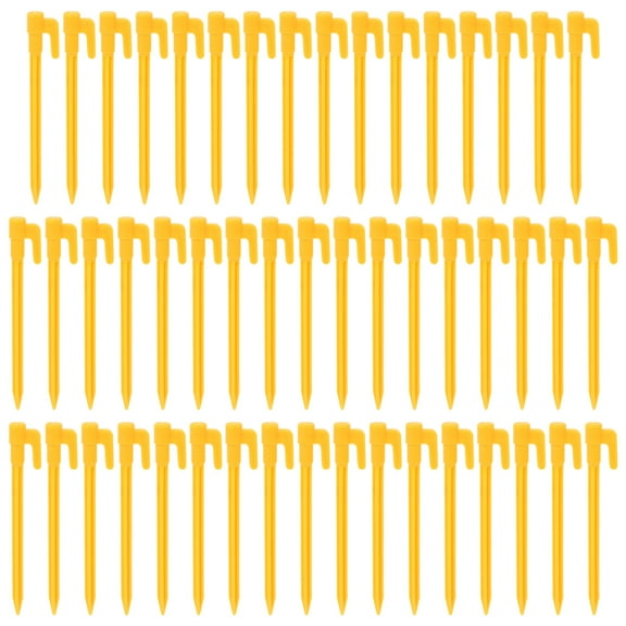 50 Pcs Unbranded Plastic Tent Stakes Pegs Ground Nails for Outdoor Camping Fixing Bag