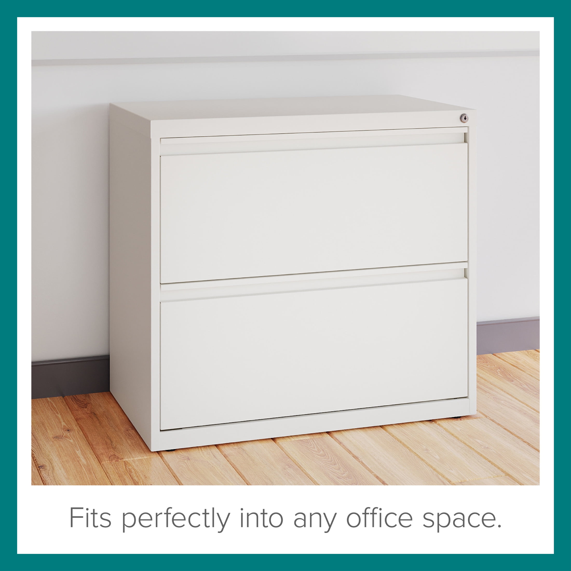 Hirsh 30 inch Wide 2 Drawer Lateral 101 File Cabinet for Home or Office, White