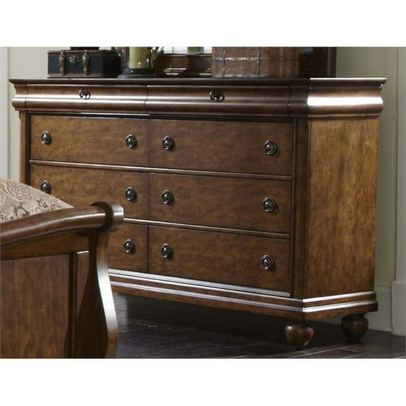 Liberty Furniture Rustic Traditions 8 Drawer Dresser in Rustic Cherry