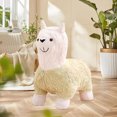 thumbnail image 6 of Chanana Llama-Shaped Footstool with Fleece Cover, Kids Seat/Footrest for Living Room, Green, 6 of 9