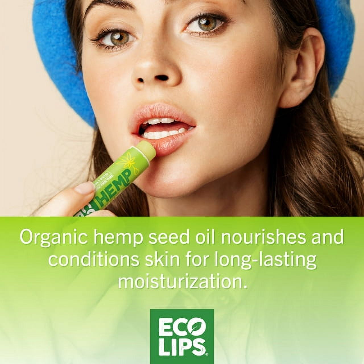 Eco Lips Hemp Vanilla Mint Plant Pod Organic Lip Balm, 6 Pack
