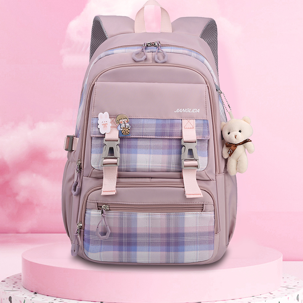 Large Backpack Bag - Special Edition Checkered Purple