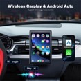 thumbnail image 4 of 8 Inch Wireless Carplay Screen for Car, Android Auto Portable Car Radio, Horizontal and Vertical Screen, Navigation,1 x Wireless Carplay Screen 1 x Car Charger 2 x Mount,Black, 4 of 5