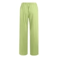 thumbnail image 5 of QUNYINEY Casual Women's Pants Cotton Linen Solid Wide Leg Pants Drawstring Beach Elastic Waist Relaxed Fit with Pockets Pants, 5 of 5