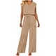 thumbnail image 1 of Tops de Mujer Vestido Casual de Manga Larga Suelta Cuello en V de Manga Corta con Pantalones de Piernas Anchas Set de Pantalones Cortos de Bolsillo, Trajes de Calentamiento de Mujer 2 Piezas, 1 of 6
