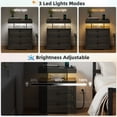 thumbnail image 3 of VKCC Modern 3-Drawer Nightstand with LED & Hidden Drawer, Bedside Table with Charging Station, Rustic Brown, 3 of 9